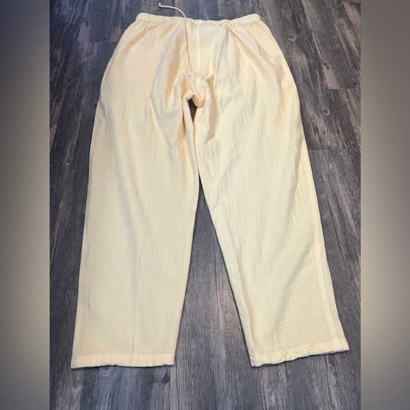 Sea Breeze of California Butter Yellow Pants Tapered 100% Cotton Baggy Casual - Picture 5 of 6